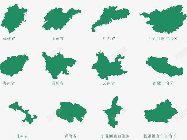 中国全国各省地图png免抠素材_88icon https://88icon.com 中国 中国各省地图 全国各省 地图 效果 装饰图案