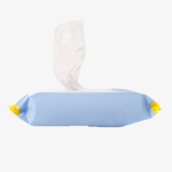 蓝色塑料包装的湿纸巾实物素材