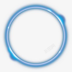 发光线框透明png蓝色圆形发光线框高清图片