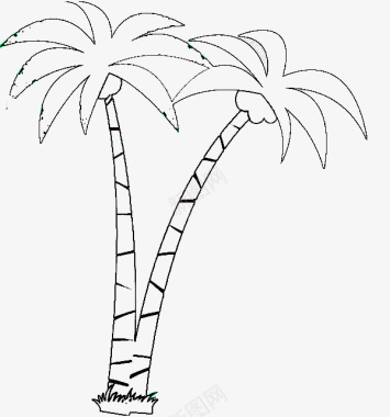 椰子树树简笔画图标图标