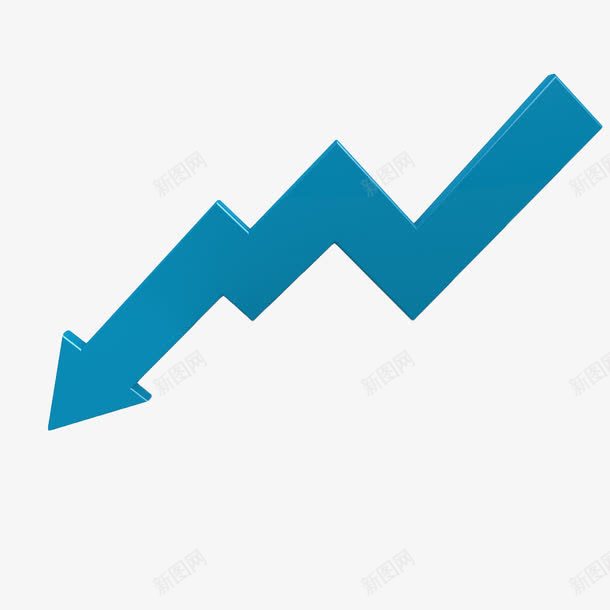 蓝色向下滑箭头png免抠素材_88icon https://88icon.com 下滑 业绩 向下 手绘 箭头 蓝色
