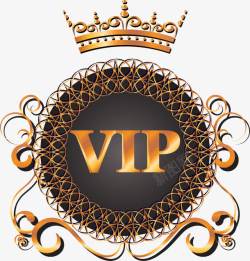 VIP徽章素材金色vip徽章高清图片