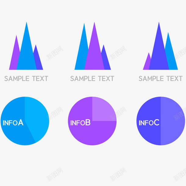 多彩PPT表模板矢量图ai免抠素材_88icon https://88icon.com PPT 商务金融科技PPT 多媒体 多彩PPT矢量图表模板 统计报表 饼图 矢量图