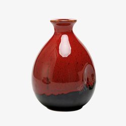 红漆泼墨烤瓷精致花瓶素材