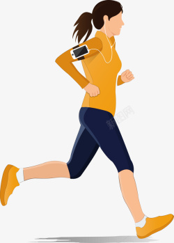 听马拉松跑步的女孩高清图片