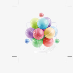 彩色球体聚合环绕矢量图素材