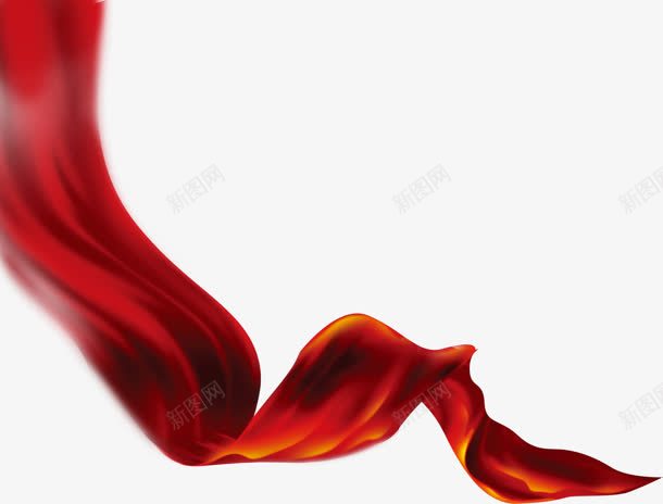 一条曲折的红色绸带png免抠素材_88icon https://88icon.com 一条 曲折 红色 绸带