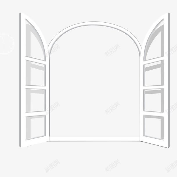 欧式木质木窗户png免抠素材_88icon https://88icon.com 木窗户 木质 欧式 白色