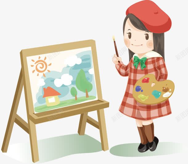 画画的女孩png免抠素材_88icon https://88icon.com 作画的人 儿童画板 卡通画家 女生 小画家 画板 画画 画画的人