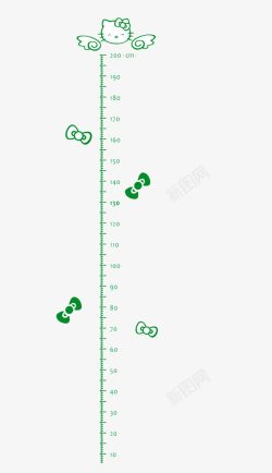 儿童身高测量可爱小猫身高贴高清图片