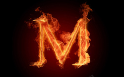 免抠英文字母M英文字母火焰特效M高清图片
