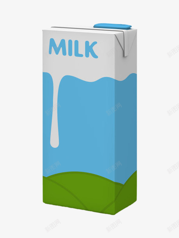 蓝色纸质盒装的牛奶实物png免抠素材_88icon https://88icon.com 包装 盒子 纸盒 美味 美食 食品药品 食物 食用 饮料 饮用