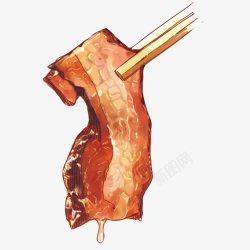 烧猪红烧肉手绘画片高清图片