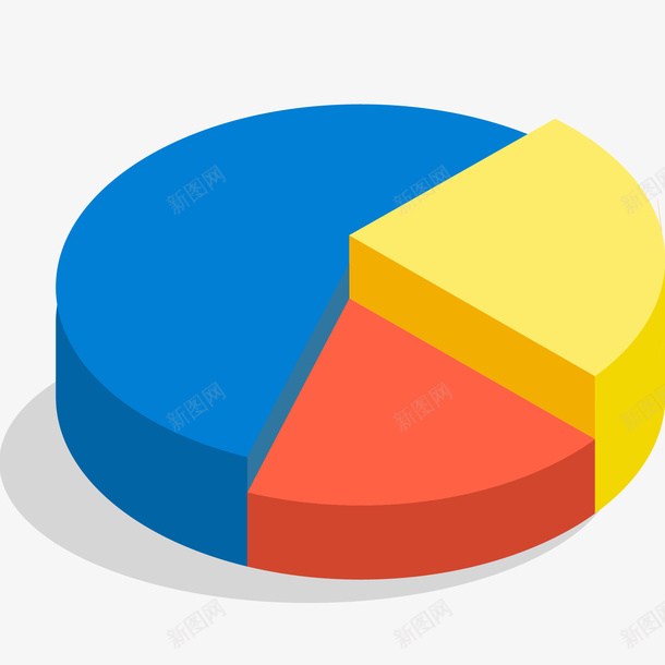 彩色饼状图立体插画png免抠素材_88icon https://88icon.com 3D 切割圆饼 彩色饼状图立体插画 数据图表 红色 蓝色 饼状图 黄色