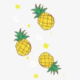 黄色可爱卡通手绘菠萝png免抠素材_88icon https://88icon.com 卡通 可爱 菠萝 黄色