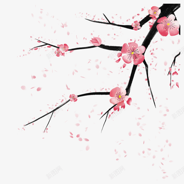 简约中国风梅花png免抠素材_88icon https://88icon.com 中国风 梅花 简约 粉色