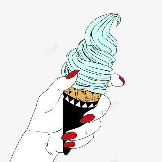 红指甲的手手拿冰淇淋psd免抠素材_88icon https://88icon.com 坏女人 手控福利 手绘 特写 红指甲 酷女孩