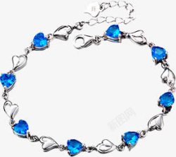 蓝宝石纯银手链饰品素材