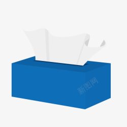 纸巾盒蓝色盒子餐巾纸吸油纸高清图片