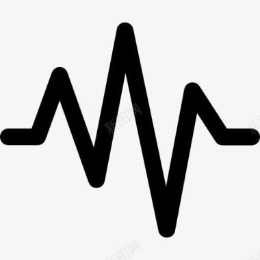 起伏的心电图音频波图标图标