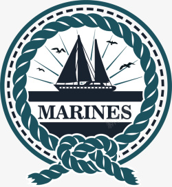 麻绳海军标志矢量图素材