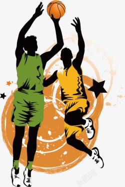 体育运动剪影篮球比赛高清图片