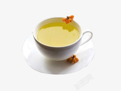 沙棘茶白色杯子里的果茶高清图片