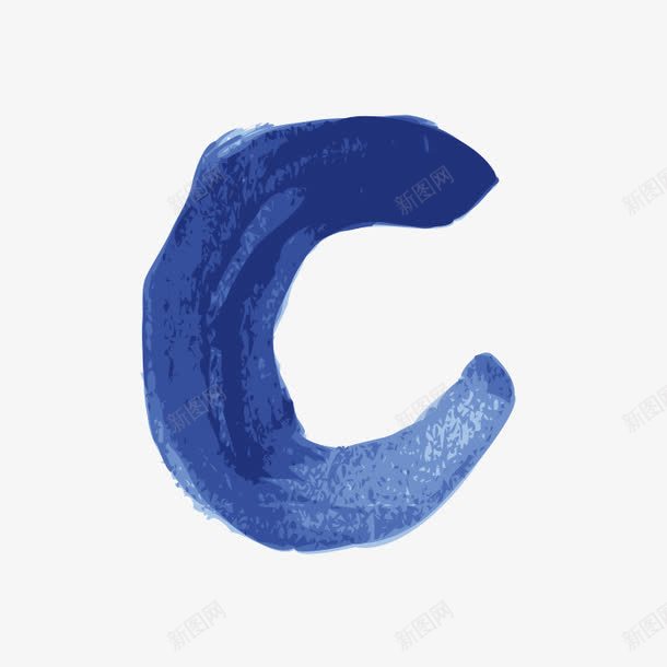 蓝色字母Cpng免抠素材_88icon https://88icon.com PNG图形 PNG装饰 字母 水墨 蓝色 装饰
