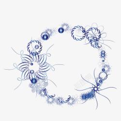 中国风线条花纹圆环图案素材