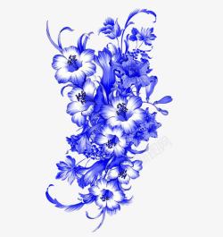 蓝色诱惑青花瓷花纹高清图片