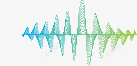 创意渐变声波效果图png免抠素材_88icon https://88icon.com 声波 声波线条 效果图 渐变声波 线条 绿色
