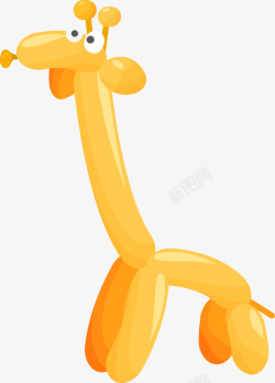 黄色卡通气球长颈鹿素材