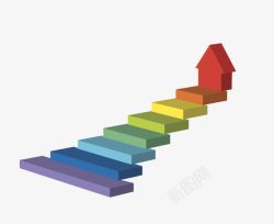 学习进步抽象进步的彩虹阶梯高清图片