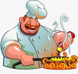 后厨中餐厨师炒菜2017卡通做饭厨师高清图片