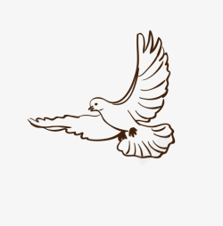 白色和平鸽手绘鸽子高清图片