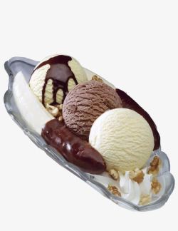 牛奶和巧克力巧克力冰淇淋球高清图片