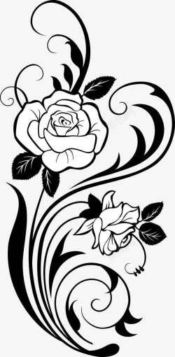 东方明珠线描图手绘好看的玫瑰花高清图片