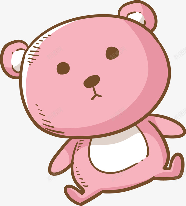 粉色玩偶png免抠素材_88icon https://88icon.com 卡通有趣 可爱 小熊 少女心 玩偶眼睛 矢量图案 粉色底纹