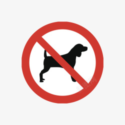 宠物禁止入内红色卡通动物警告牌禁止宠物入内图标高清图片