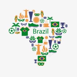 巴西符号南美洲地图高清图片