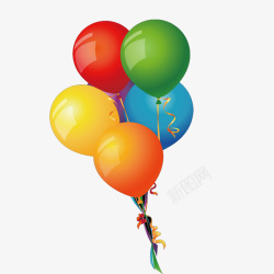 多彩气球彩色手绘气球高清图片