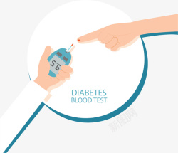 糖尿病患者采血检查矢量图素材