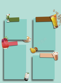 餐饮开业背景扁平化奶茶店菜单宣传单高清图片