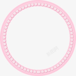 梦幻粉色心形装饰圆形边框素材