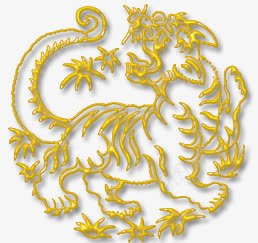 金色中国风老虎线条png免抠素材_88icon https://88icon.com 国风 线条 老虎 金色