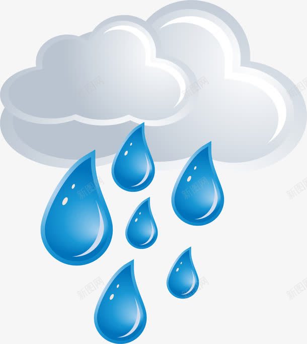 可爱小清新装饰海报装饰白云下雨png免抠素材_88icon https://88icon.com PPT模板设计 卡通装饰 封面设计 小清新插画 广告设计 文艺风装饰图案 海报设计 白云下雨