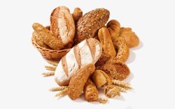 麦穗与全麦面包面包元素高清图片