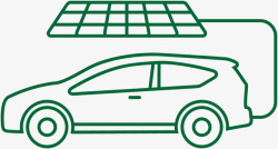 线条小车绿色线条太阳能小车高清图片