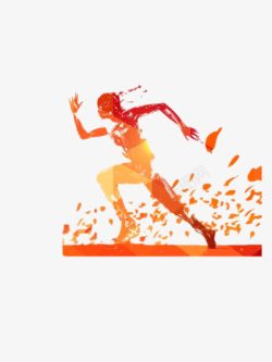 奔跑运动会运动人物剪影高清图片