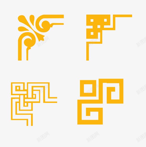 直角底纹png免抠素材_88icon https://88icon.com 中国风 底纹 橘色 直角底纹 花纹